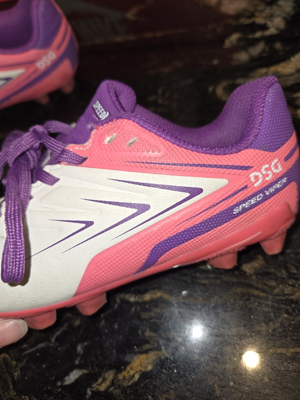 DSG Kids Speed Viper Soccer Cleats - Hot Pink & Purple-Used Size 13k